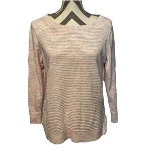 Hello Saturday Talbots Womens Scoop Neck Knit Sweater Size MP Blush Pink Beachy